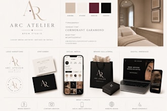 create a luxury brand identity and social media kit for your business