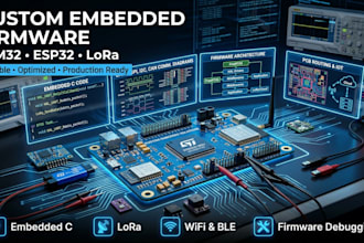 develop embedded c firmware for stm32, esp32, and lora devices
