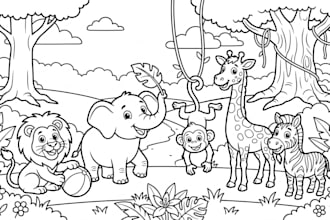 create unique printable kids coloring pages and coloring book illustration