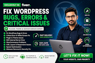 fix wordpress bugs error critical issues plugin server error