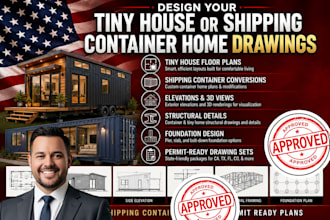 do tiny house or shipping container home drawings