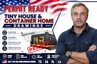 do tiny house or shipping container home drawings