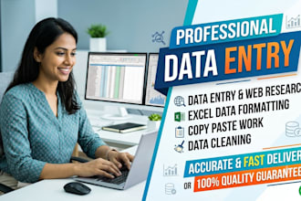 do professional data entry, web research, and copy paste work in low price