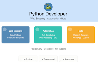 python developer web scraping automation scripts