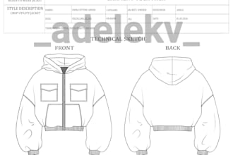 create professional fashion technical sketches and tech packs