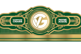 do cigar label, cigar band, cigar box and cigar logo design or any graphic