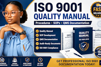 iso 9001 quality manual, procedures and qms documentation