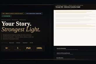 heavily edit your medical school, residency, or fellowship personal statement