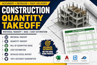 do construction quantity takeoff and material takeoff