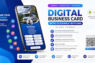 design stunning clickable business card vcard print card with qr code