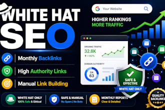 provide monthly white hat SEO backlink and high authority link building