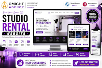 studio rental website, photography studio website, podcast studio website