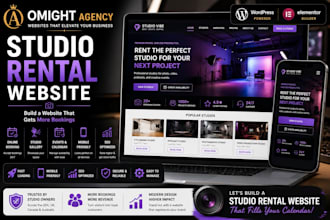 studio rental website, photography studio website, podcast studio website
