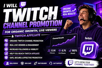 do organic promotion for organic growth, live viewers twitch channel promotion