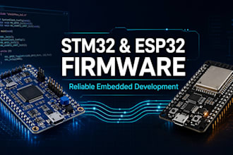 develop embedded firmware for stm32, esp32 and arduino