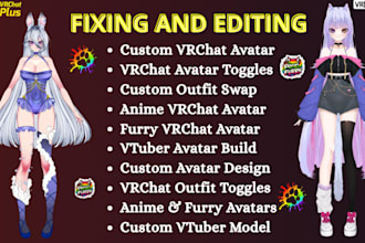 build vrchat avatar toggles, custom outfit swap, furry and anime avatar