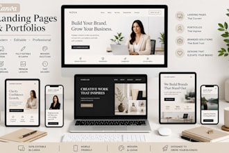 design canva website, landing page, portfolio and branded business web solution