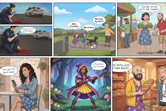 cartoon comic, comic page, comic strip, cartoon book, cartoon cover, comic panel