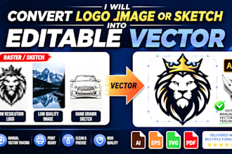 manually convert logo, image or sketch into editable vector