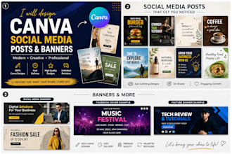 design canva social media posts and banners