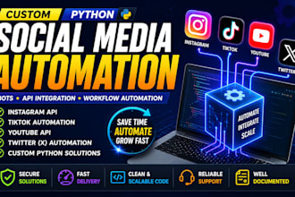 develop social media bot, instagram bot, tiktok bot, facebook bot, youtube bot