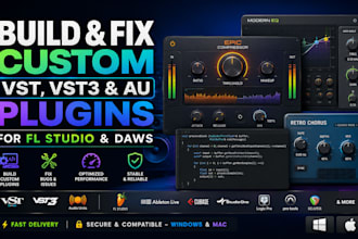 build and fix custom vst, vst3, and au plugins for fl studio and daws
