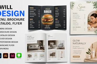 design menu brochure catalog phootobook restaurant menu spa menu skincare flyer