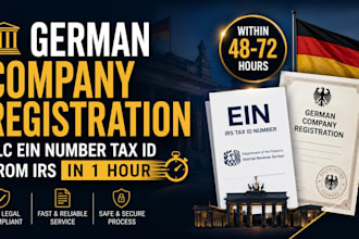 get your german company registration, llc ein number tax id from irs in 1 hour