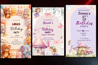 design aesthetic invitation card, digital invite and editable template