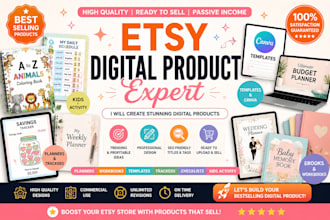 create printable digital products for your esty shop planners templates