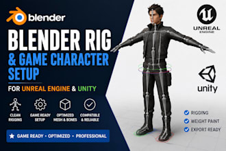 do blender rig and game character setup for unreal engine and unity