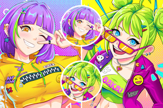 draw anime profile picture, pfp vtuber, streamer avatar