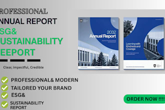 design a professional annual report esg and sustainability report