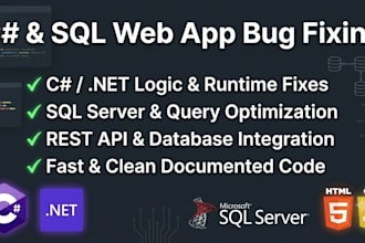 debug, fix or optimize your csharp and sql database issues