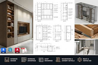do interior design, shop drawings, woodwork, joinery, revit, vertex bd