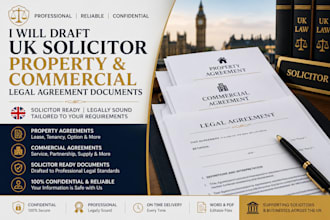 draft UK solicitor property and commercial legal agreement documents