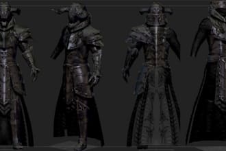 create advance 3d armor, skyrim model, bg3 model, realistic skyrim armor mod
