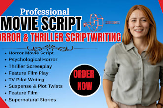 ghostwrite horror movie script feature film screenplay and thriller TV pilot