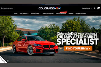 design auto parts shopify store, automotive website and car accessories