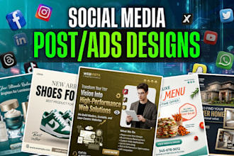 design creative social media post, facebook, linkedin, instagram post carousel