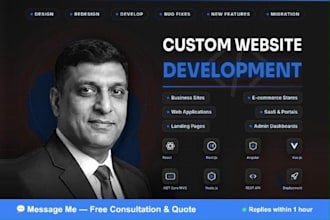 develop a custom business website in react, nextjs, angular