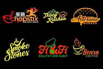 unique professional restaurant, cafe, bakery and food logo design