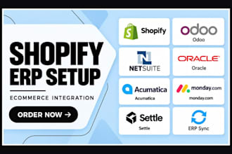 setup shopify erp odoo netsuite oracle acumatica monday settle ecommerce website