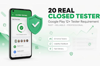 provide 20 closed app testers for google play 12 testers testing