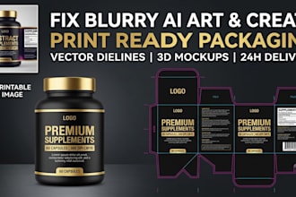 convert ai art to vector and create print ready packaging dielines
