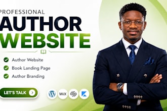 design a professional author website, book landing page, ebook website wordpress
