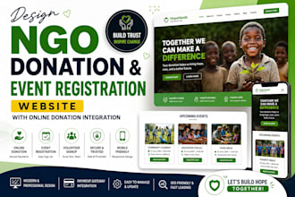 design ngo donation event registration website with online donation integration