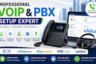 setup IVR, ringcentral, freeswitch, 3cx, vicidial, sip trunk, nextiva IP pbx