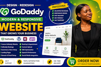 design redesign or develop godaddy website and ecommerce store