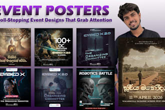 design professional event posters, flyers, and social media graphics
